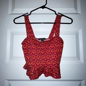 Cropped floral tank top
